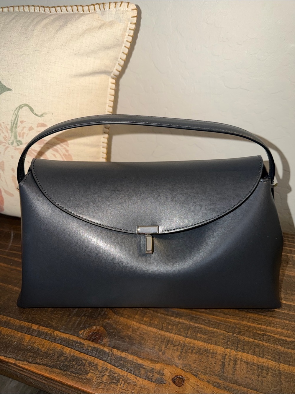 Toteme T-Lock Smooth Leather Top Handle